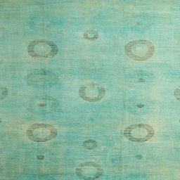 Square Abstract AquaMarine Green Modern Rug, abs5195