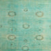 Square Abstract AquaMarine Green Modern Rug, abs5195