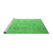 Sideview of Machine Washable Abstract Emerald Green Modern Area Rugs, wshabs5195emgrn