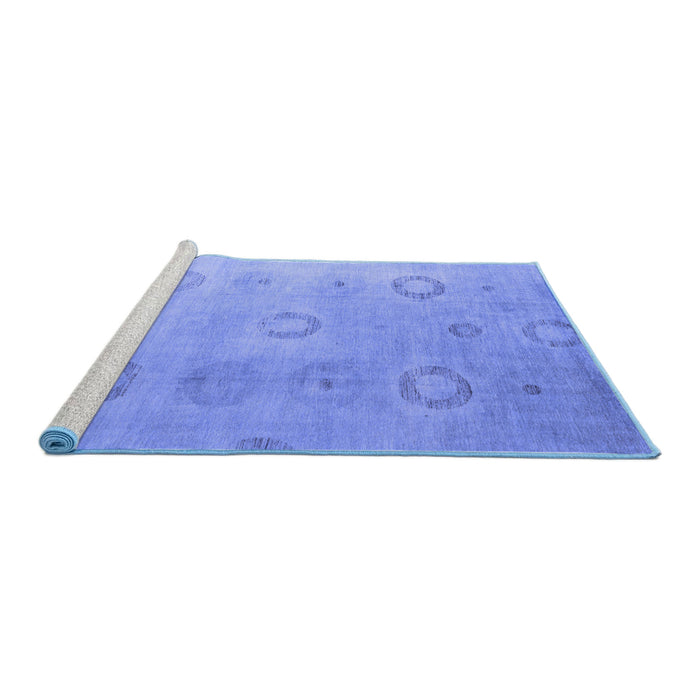 Sideview of Machine Washable Abstract Blue Modern Rug, wshabs5195blu