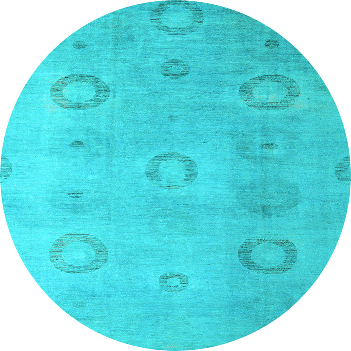 Round Machine Washable Abstract Light Blue Modern Rug, wshabs5195lblu