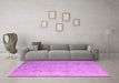 Machine Washable Abstract Pink Modern Rug in a Living Room, wshabs5195pnk