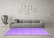 Machine Washable Abstract Purple Modern Area Rugs in a Living Room, wshabs5195pur