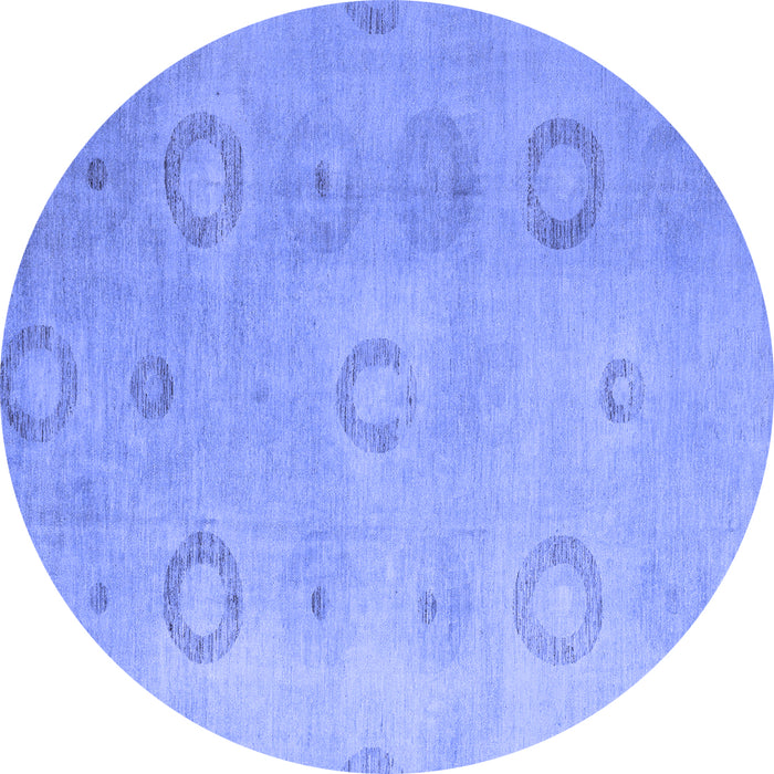 Round Machine Washable Abstract Blue Modern Rug, wshabs5195blu