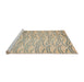 Sideview of Machine Washable Abstract Brown Rug, wshabs5196
