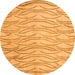 Round Solid Orange Modern Rug, abs5196org