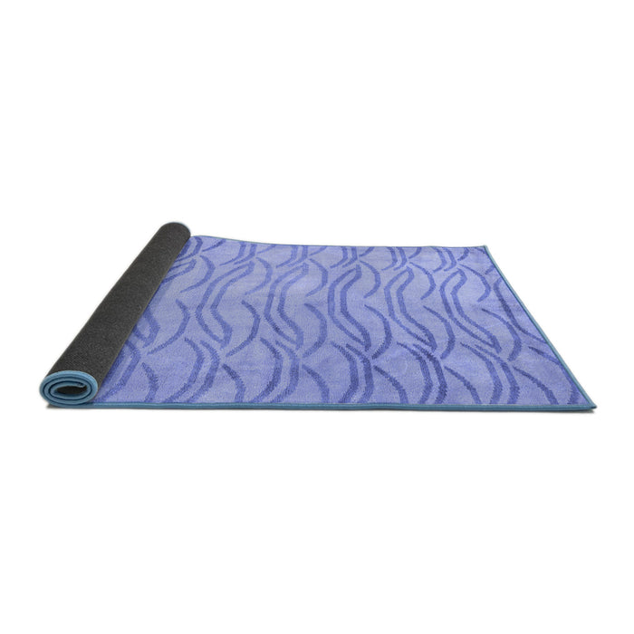 Sideview of Solid Blue Modern Rug, abs5196blu