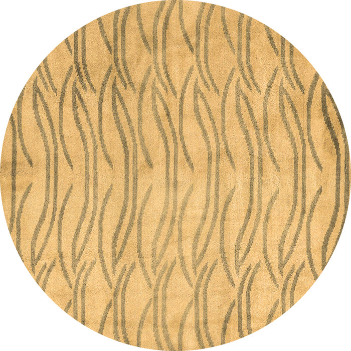 Round Machine Washable Solid Brown Modern Rug, wshabs5196brn