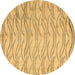 Round Machine Washable Solid Brown Modern Rug, wshabs5196brn