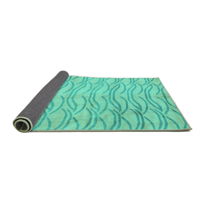Sideview of Solid Turquoise Modern Rug, abs5196turq