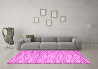 Machine Washable Solid Pink Modern Rug, wshabs5196pnk