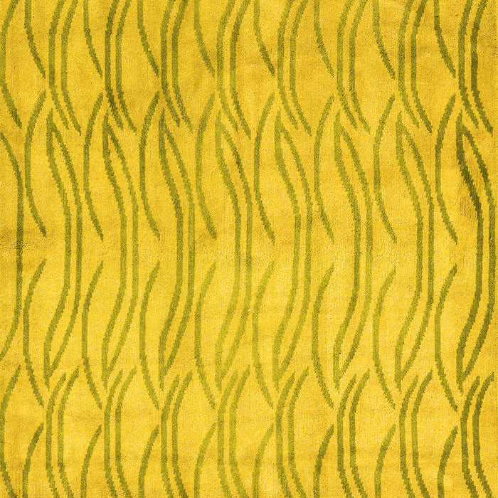 Square Solid Yellow Modern Rug, abs5196yw