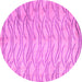 Round Solid Pink Modern Rug, abs5196pnk