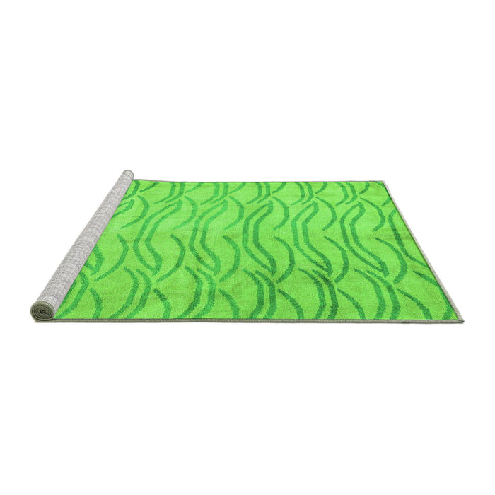 Sideview of Machine Washable Solid Green Modern Area Rugs, wshabs5196grn