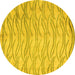 Round Solid Yellow Modern Rug, abs5196yw