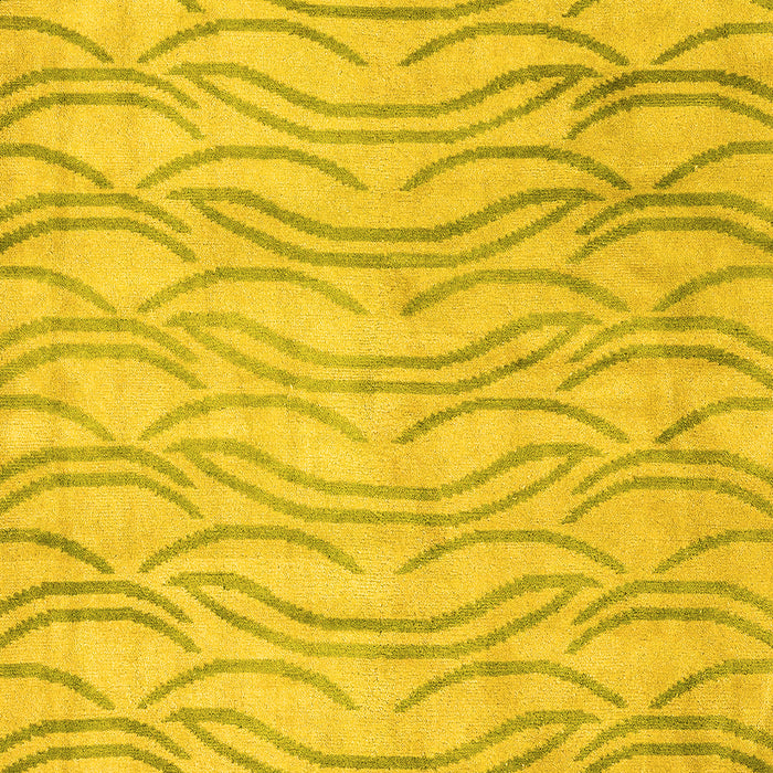 Machine Washable Solid Yellow Modern Rug, wshabs5196yw