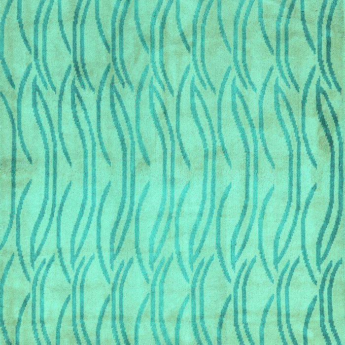 Square Machine Washable Solid Turquoise Modern Area Rugs, wshabs5196turq