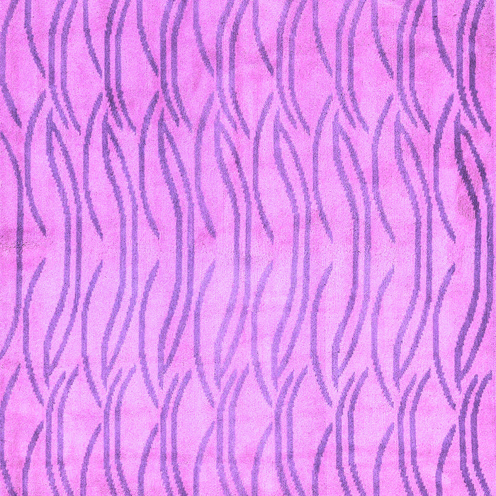 Square Machine Washable Solid Purple Modern Area Rugs, wshabs5196pur