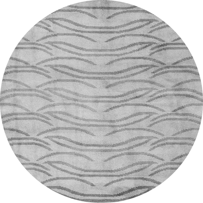 Round Solid Gray Modern Rug, abs5196gry