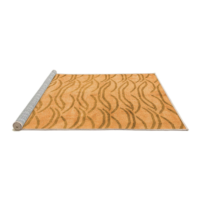 Sideview of Machine Washable Solid Orange Modern Area Rugs, wshabs5196org