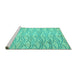 Sideview of Machine Washable Solid Turquoise Modern Area Rugs, wshabs5196turq