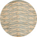 Round Abstract Brown Solid Rug, abs5196