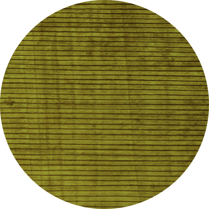 Round Machine Washable Oriental Green Modern Area Rugs, wshabs5197grn