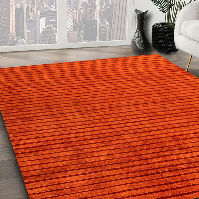 Machine Washable Abstract Red Rug in a Family Room, wshabs5197