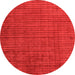 Round Machine Washable Oriental Orange Modern Area Rugs, wshabs5197org