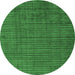 Round Oriental Emerald Green Modern Rug, abs5197emgrn