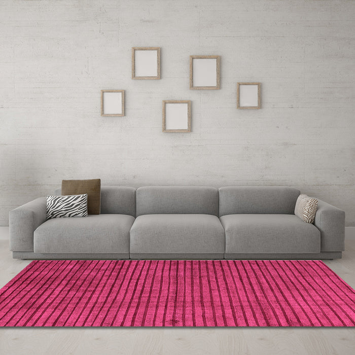 Machine Washable Oriental Purple Modern Area Rugs in a Living Room, wshabs5197pur