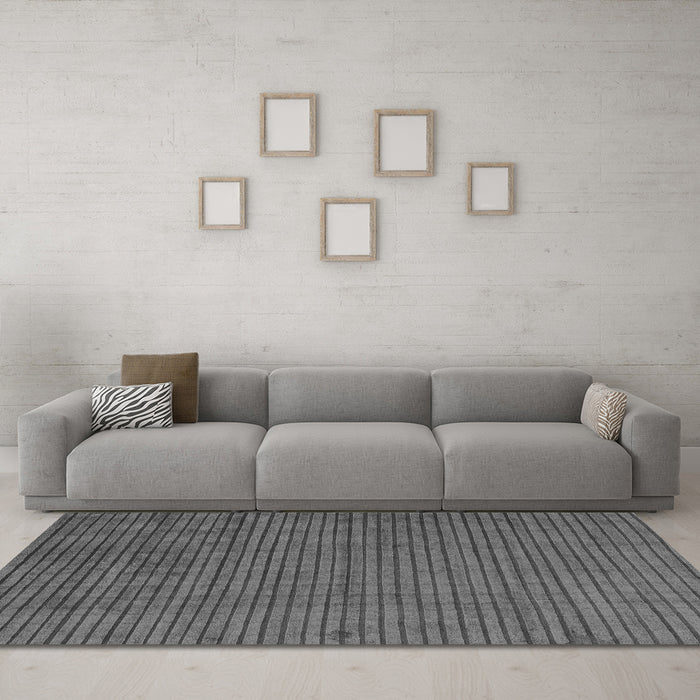 Machine Washable Oriental Gray Modern Rug in a Living Room,, wshabs5197gry