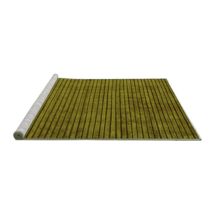 Sideview of Machine Washable Oriental Green Modern Area Rugs, wshabs5197grn