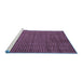 Sideview of Machine Washable Oriental Blue Modern Rug, wshabs5197blu