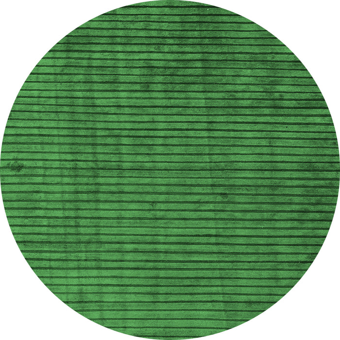 Round Machine Washable Oriental Emerald Green Modern Area Rugs, wshabs5197emgrn