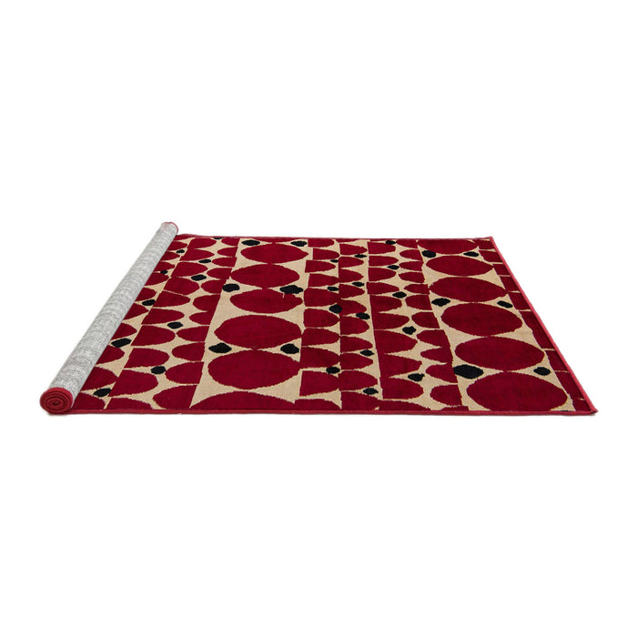 Sideview of Machine Washable Abstract Light Copper Gold Rug, wshabs5198