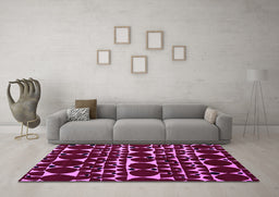 Machine Washable Abstract Purple Modern Area Rugs in a Living Room, wshabs5198pur