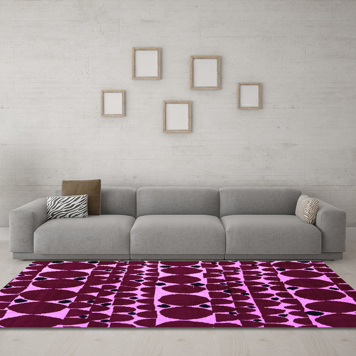 Machine Washable Abstract Purple Modern Area Rugs in a Living Room, wshabs5198pur