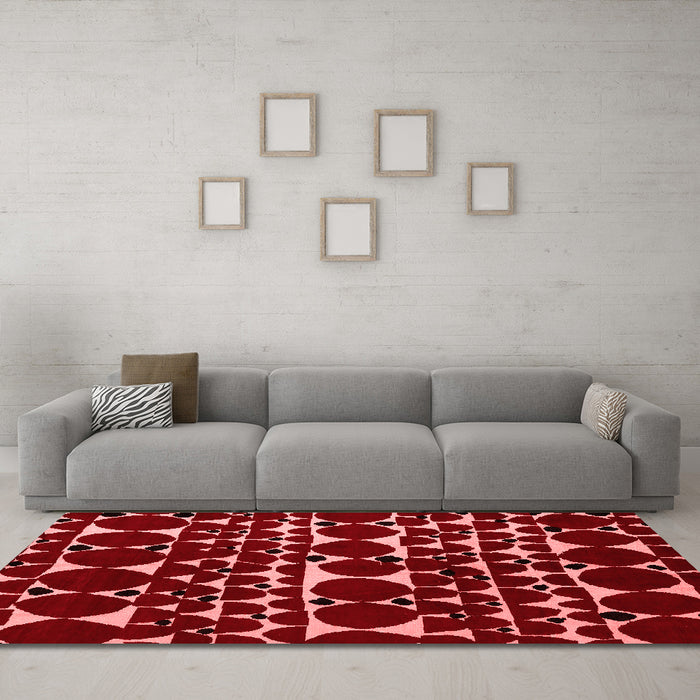 Modern Red Washable Rugs