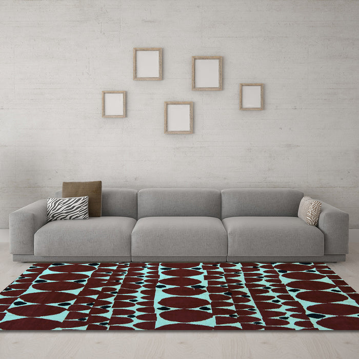 Machine Washable Abstract Light Blue Modern Rug in a Living Room, wshabs5198lblu