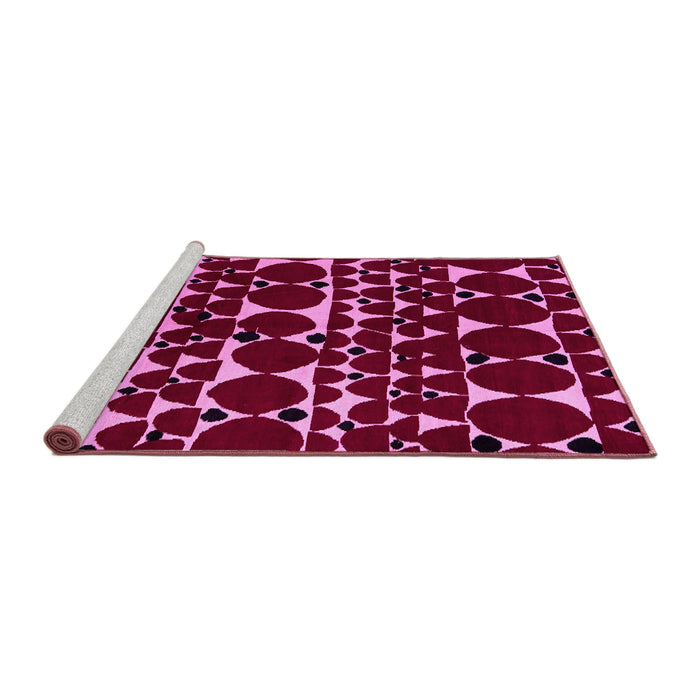 Sideview of Machine Washable Abstract Pink Modern Rug, wshabs5198pnk