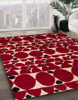 Abstract Light Copper Gold Modern Rug in Family Room, abs5198