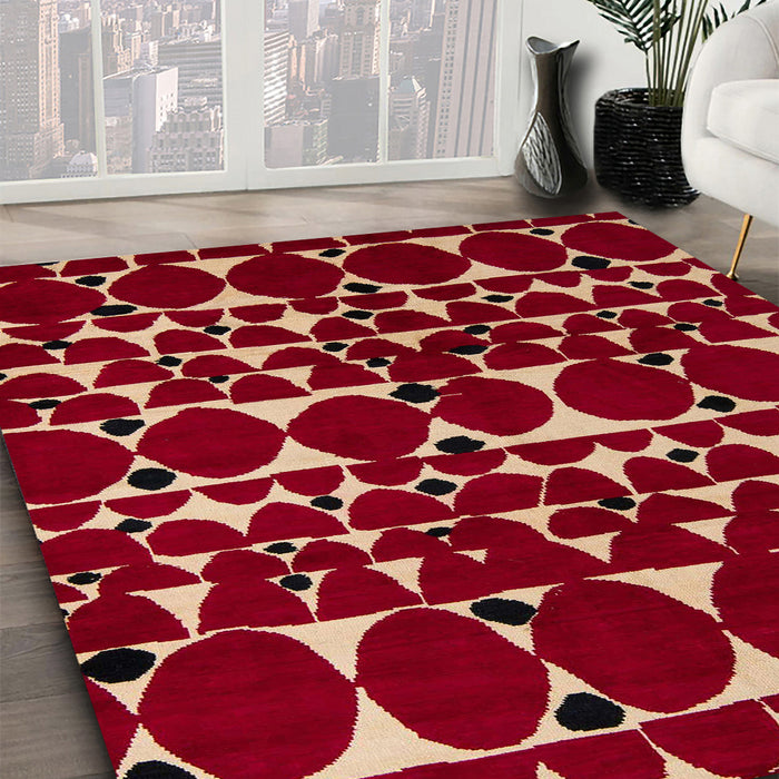 Machine Washable Abstract Light Copper Gold Rug in a Family Room, wshabs5198