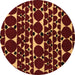 Round Machine Washable Abstract Brown Modern Rug, wshabs5198brn