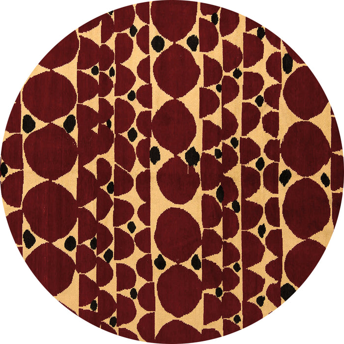 Round Abstract Brown Modern Rug, abs5198brn