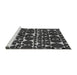 Sideview of Machine Washable Abstract Gray Modern Rug, wshabs5198gry