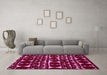 Machine Washable Abstract Pink Modern Rug in a Living Room, wshabs5198pnk