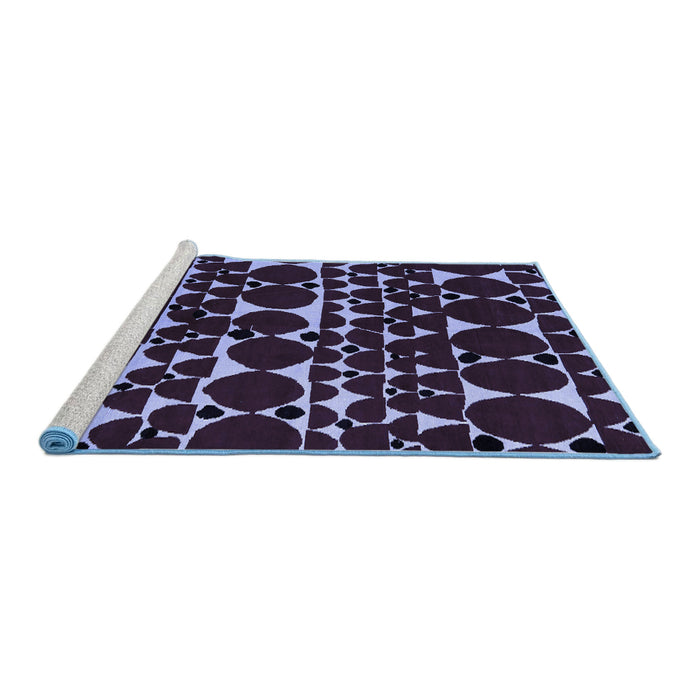 Sideview of Machine Washable Abstract Blue Modern Rug, wshabs5198blu