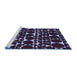 Sideview of Machine Washable Abstract Blue Modern Rug, wshabs5198blu