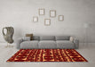 Machine Washable Abstract Orange Modern Area Rugs in a Living Room, wshabs5198org